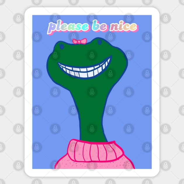 Please be nice froggy Sticker by hgrasel